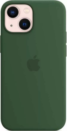 Чехол силиконовый для iPhone 13 mini Apple MagSafe (зеленый клевер)