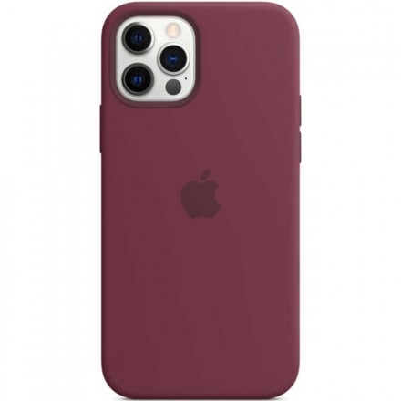 Чехол для iPhone 12 Silicon Case Protect (сливовый)