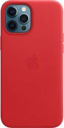 Кожаный чехол Apple MagSafe для iPhone 12 Pro Max (красный)