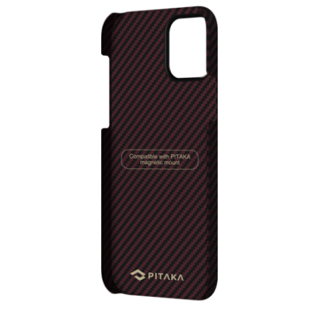 Кевларовый чехол Pitaka MagEZ Case для iPhone 12 (черно-красный)